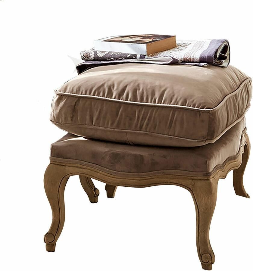 Loberon Footstool Corlay taupe bruin