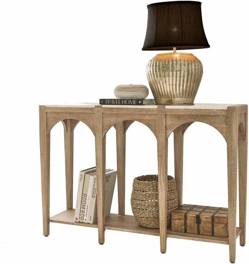 Loberon Sidetable Annabelle bruin wit