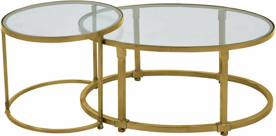 Loberon Salontafel set van 2 Ninove antiekgoudkleurig