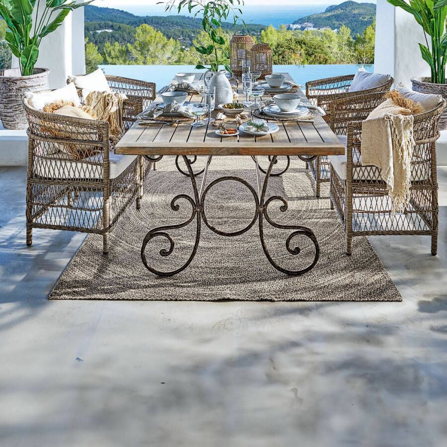 Loberon Vloerkleed voor binnen en buiten Plimmerton grijs bruin