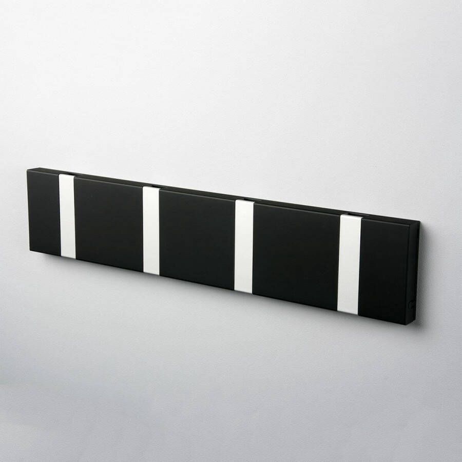Loca Wandkapstok Knax Horizontal 4 Zwart