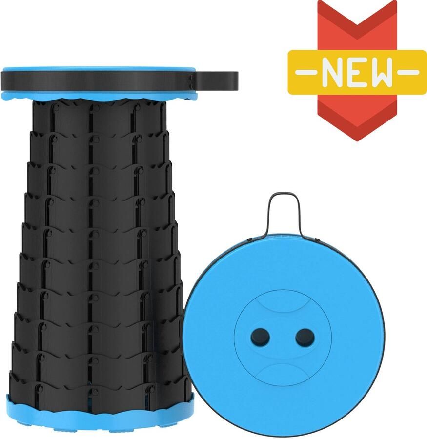 LOCYOP Opvouwbare kruk Krukje Inklapbaar Draagbare Telescopisch Visstoel Verstelbaar Voetensteun Camping Kruk Festival Stoel Blauw