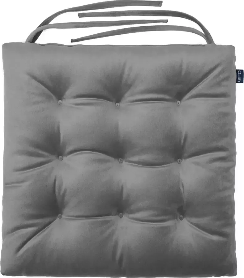 Stoelkussens Eetkamer Stoelkussen Stoelkussens met Lint Slipvrij Getuft Binnen Zitkussen Flueel Zitkussens Kussens voor Stoelen 42x40 cm