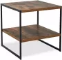 Loft Home Loft Home Nachtkastje Vintage Rustiek Salontafel Meubel Hout Bijzettafel Metaal Industrieel Houten Nachtkastje - Thumbnail 1