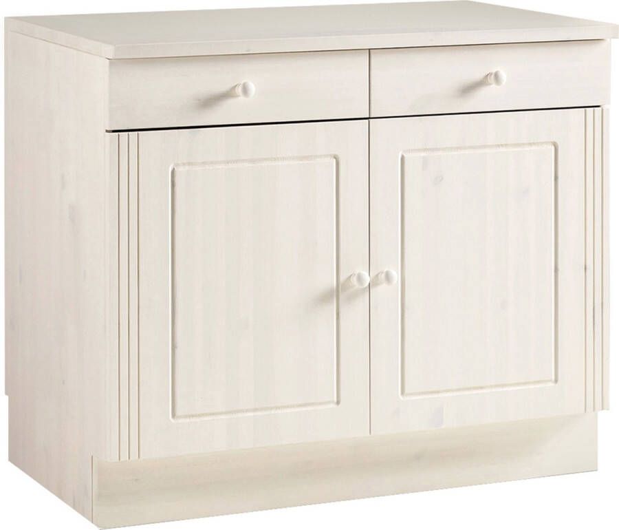Loft24 Anita|Cabinet 2 drawers 2 doors in white honig solid wood