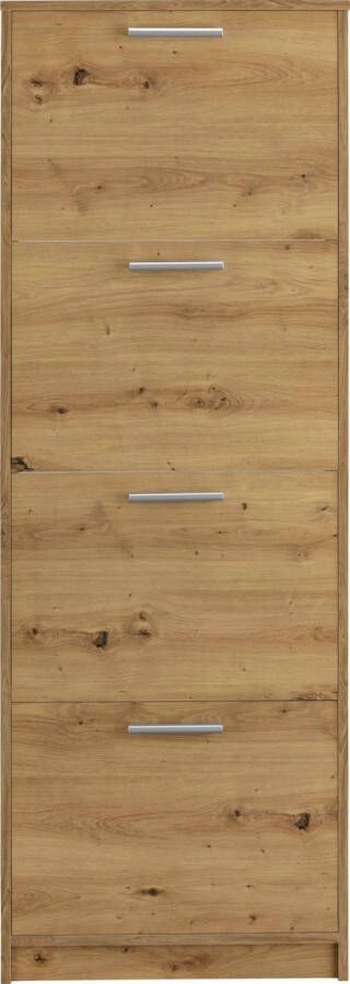 Loft24 Bill|Schoenenkast met 4 kleppen eiken look