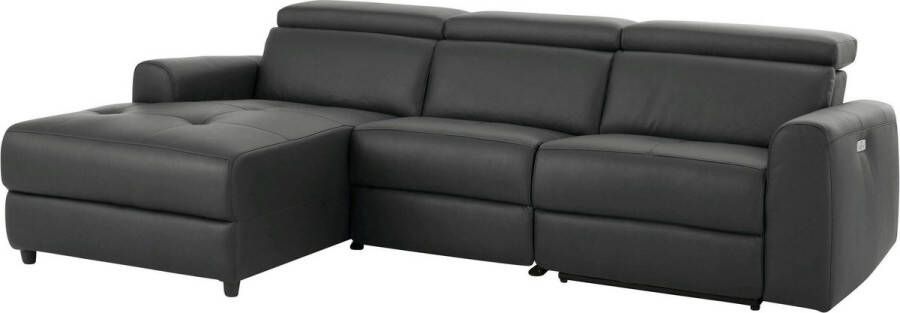 Loft24 Capena|3 zits Chaise Lounge Sofa Elektrisch Links in grijs PU