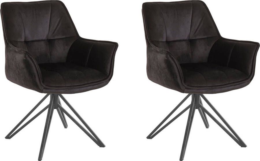 Loft24 Ciana Fauteuil 2 stuks Zwart