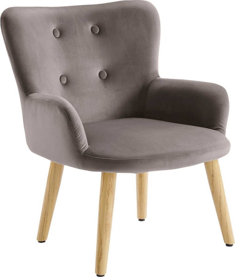 Loft24 Coco Fauteuil voor kinderen in grijs velours