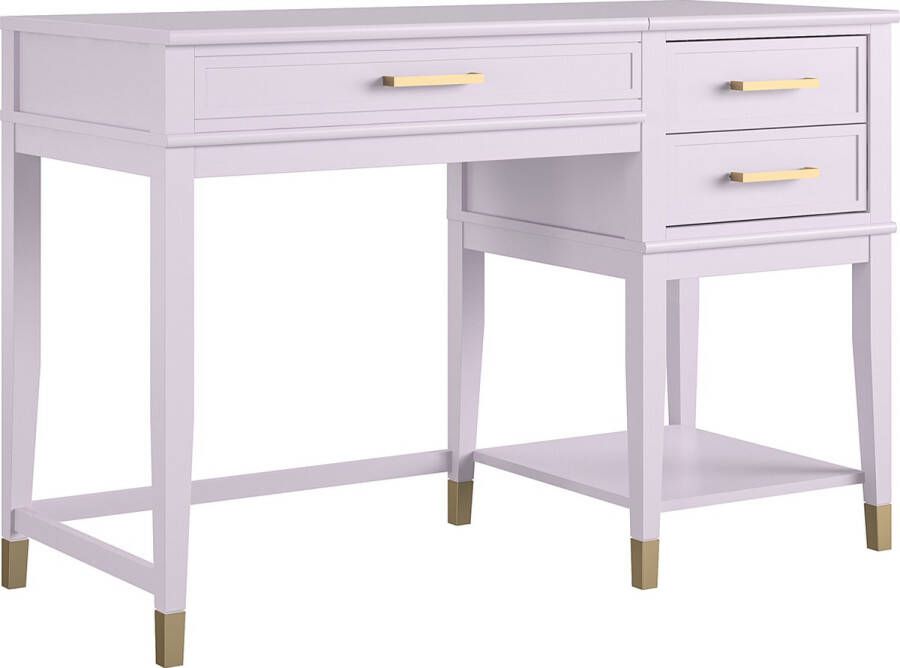 CosmoLiving by Cosmopolitan Bureau Westerleigh in hoogte verstelbaar met 2 lades benen massief hout grepen van metaal (1 stuk) - Foto 2