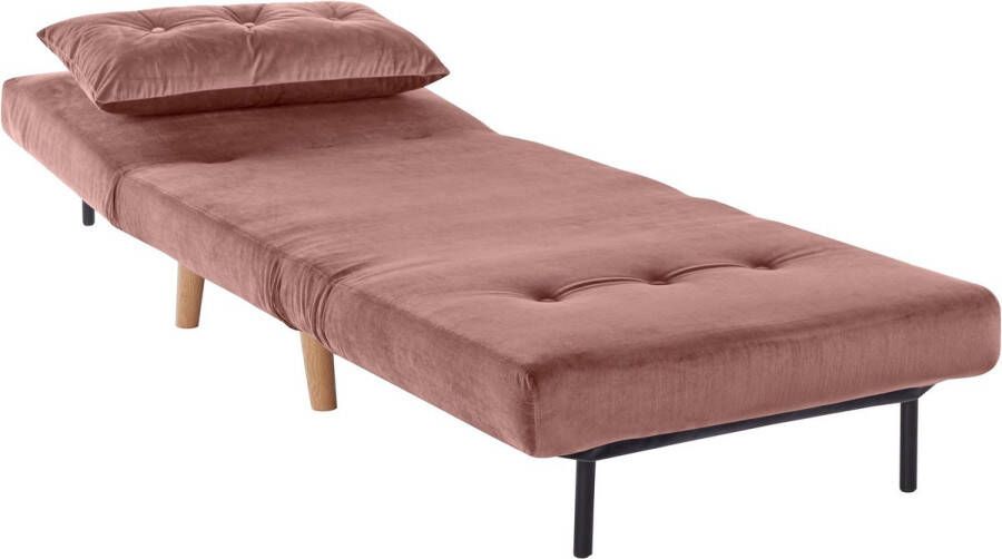 Loft24 Daybed eenpersoons in fluweel roze