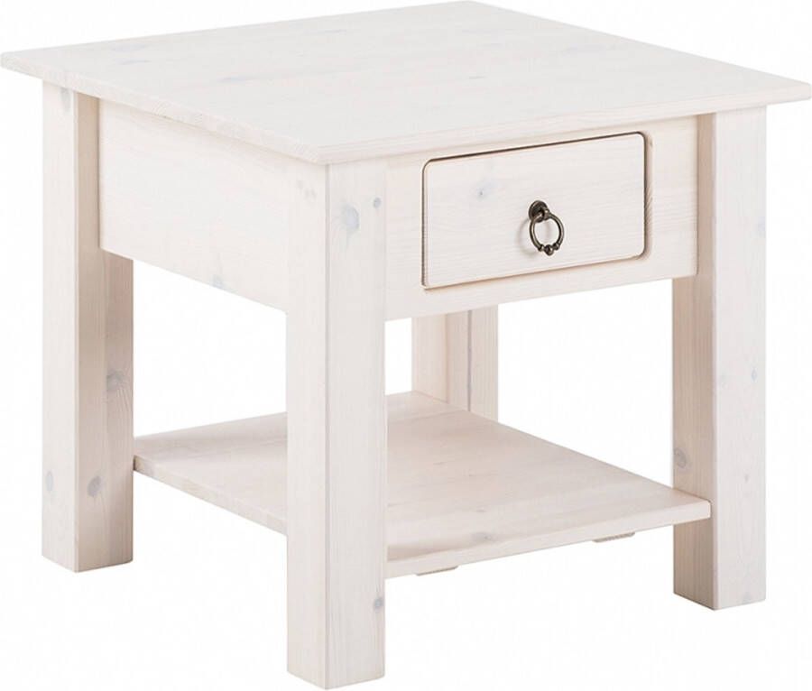 Loft24 Ines Koffietafel met 1 Lade in Pijnboom Wit