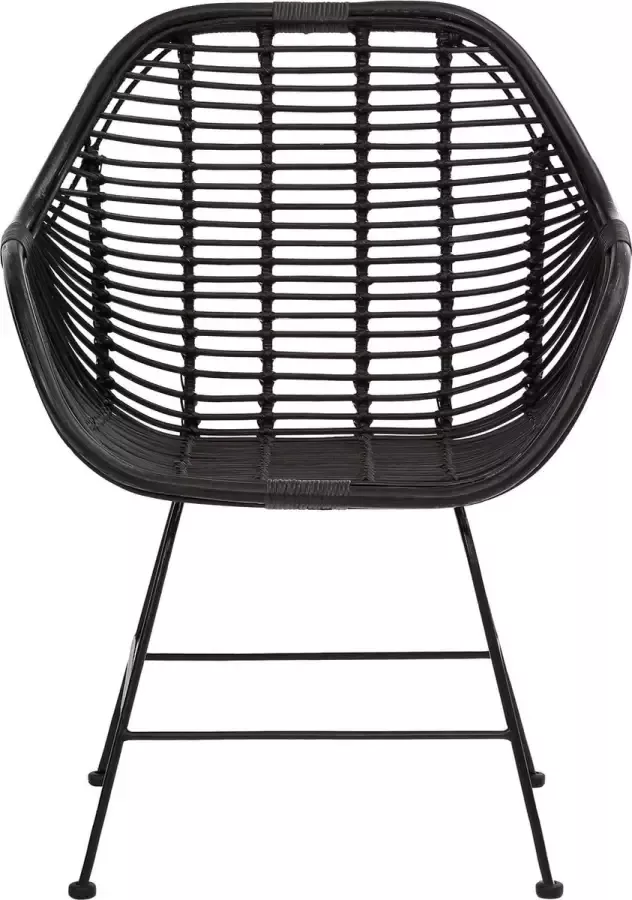 Loft24 Eetkamerstoelen set van 2 in rotan zwart