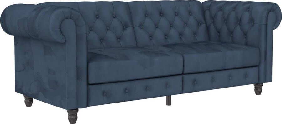 Dorel Home 3-zitsbank Felix slaapbank 236 cm(ligoppervlak 108 x 190 cm) rugleuning 3-voudig verstelbaar velours kunstleer luxe vintage microvezel