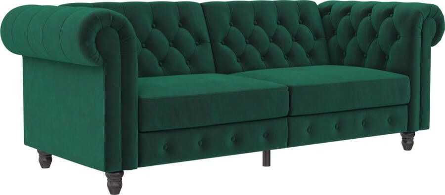 Dorel Home 3-zitsbank Felix slaapbank 236 cm(ligoppervlak 108 x 190 cm) rugleuning 3-voudig verstelbaar velours kunstleer luxe vintage microvezel