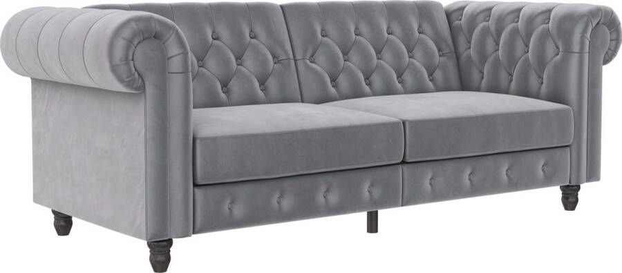 Dorel Home 3-zitsbank Felix slaapbank 236 cm(ligoppervlak 108 x 190 cm) rugleuning 3-voudig verstelbaar velours kunstleer luxe vintage microvezel