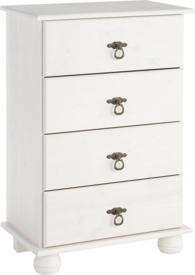 Loft24 Fiona Ladekast 4 Laden Wit lak