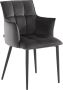 Loft24 Gestoffeerde eetkamerstoelen set van 2 in antraciet geweven stof - Thumbnail 2