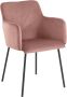 Loft24 Gestoffeerde eetkamerstoelen set van 2 in fluweel roze - Thumbnail 1