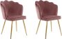 Loft24 Gestoffeerde eetkamerstoelen set van 2 in fluweel roze - Thumbnail 2