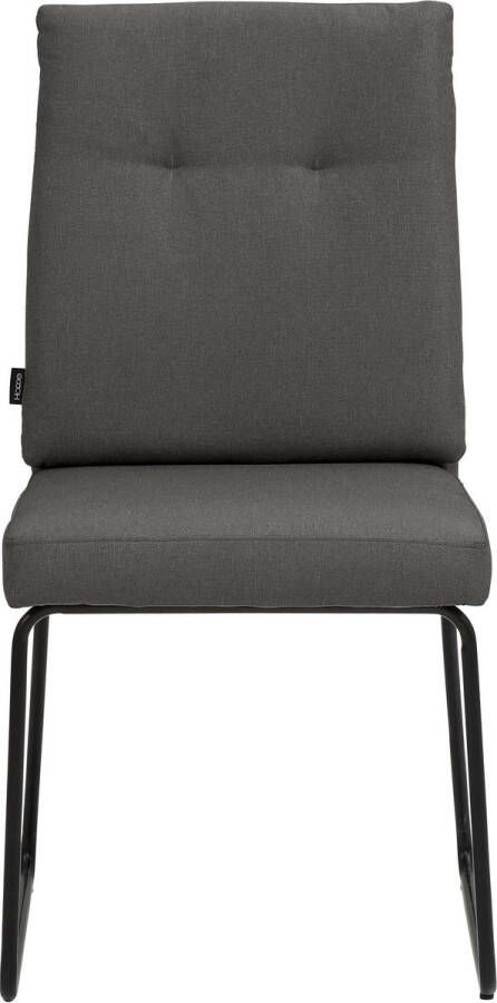 Loft24 Gestoffeerde eetkamerstoelen set van 2 in microfiber antraciet