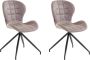 Loft24 Gestoffeerde eetkamerstoelen set van 2 in microfiber grijs - Thumbnail 1