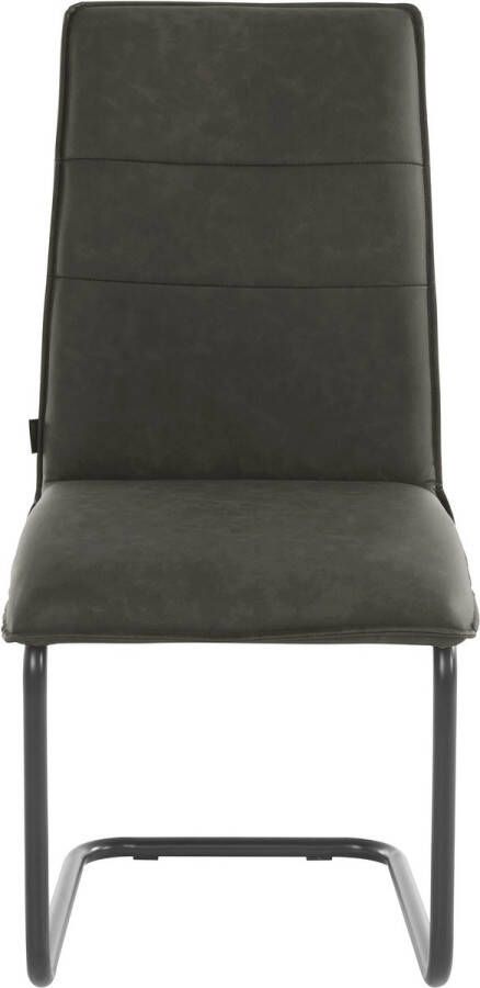 Loft24 Ashley|Gestoffeerde eetkamerstoelen set van 2 in PU antraciet - Foto 3