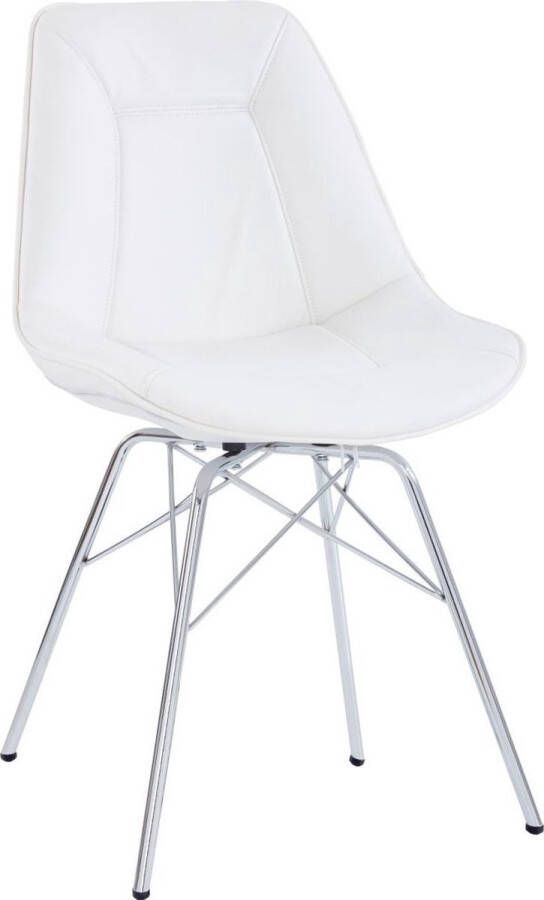 Loft24 Lila|Gestoffeerde eetkamerstoelen set van 2 in PU wit - Foto 2