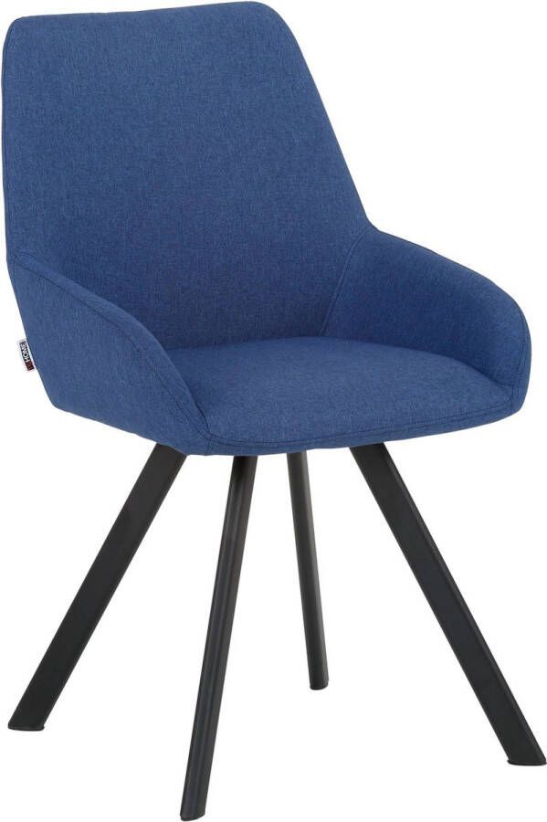 Loft24 Gestoffeerde eetkamerstoelen set van 2 in stof donkerblauw