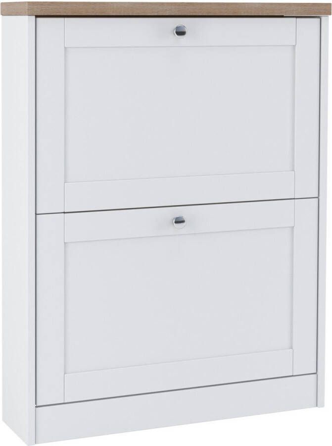 Loft24 Heide|Schoenenkast met 2 kleppen in eikenlook wit
