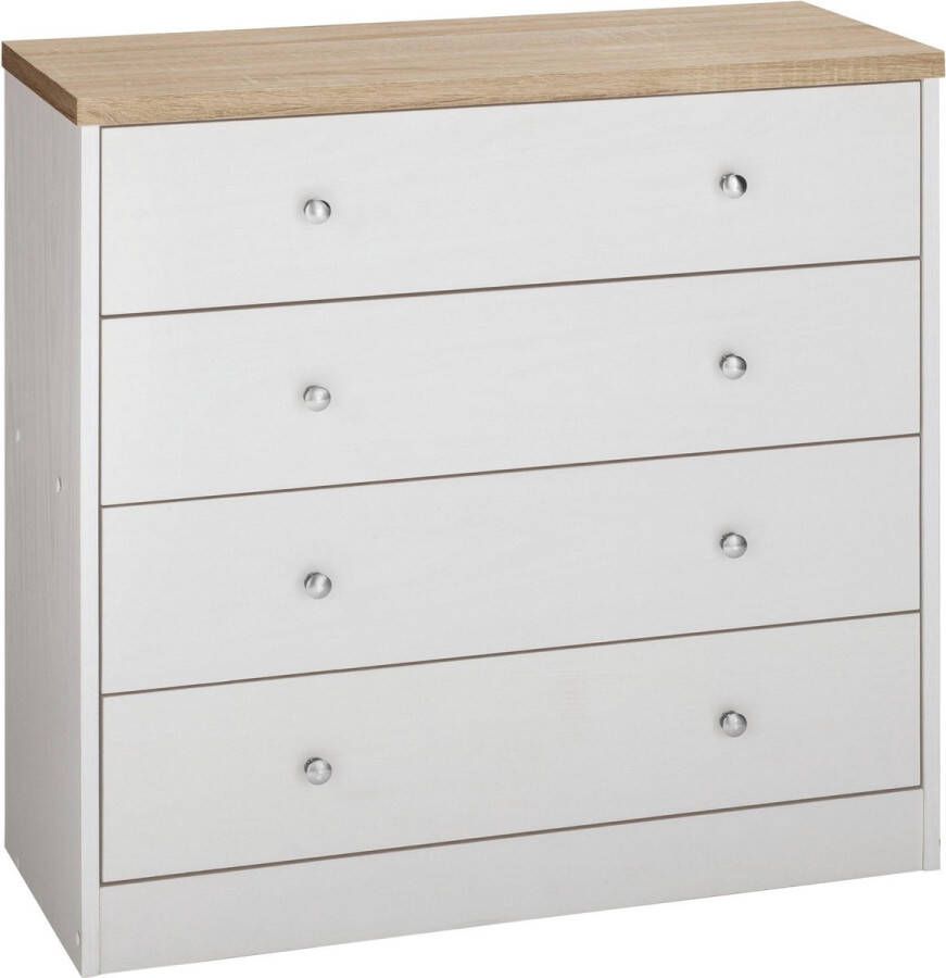 Loft24 Heide|Commode met 4 laden in eikenhoutlook wit