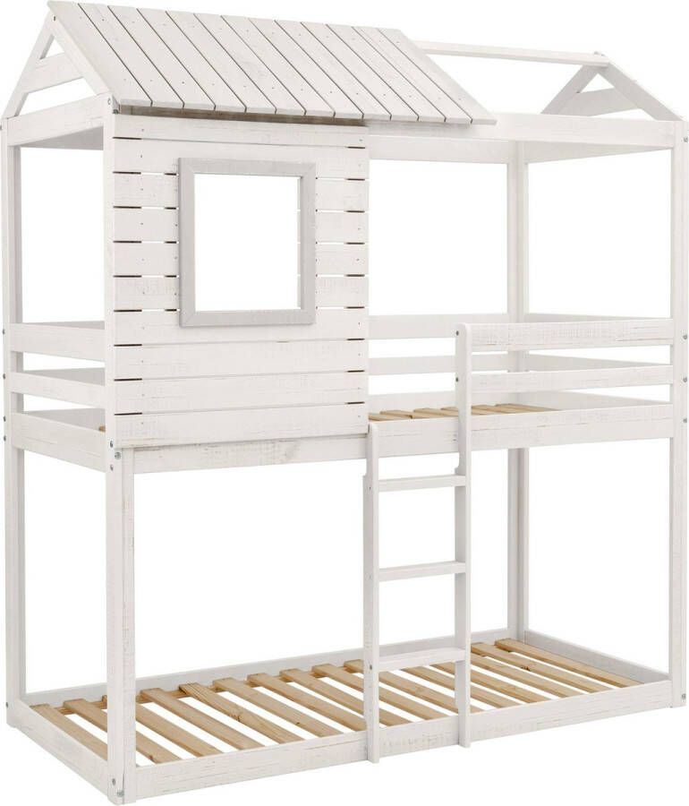 Loft24 Deer|Bunkbed House 90x200 cm in White Pine