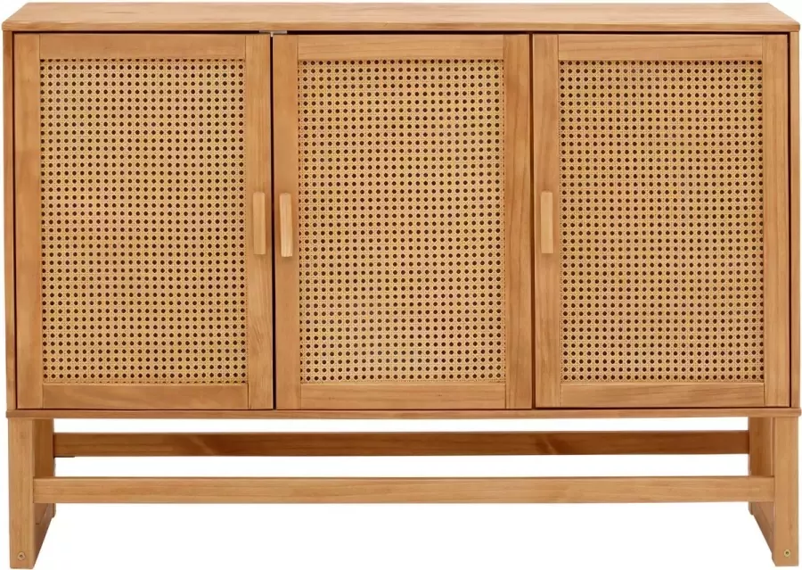 Loft24 Selma Tafel in Glas en Pijnboom Naturel en Wit - Foto 2