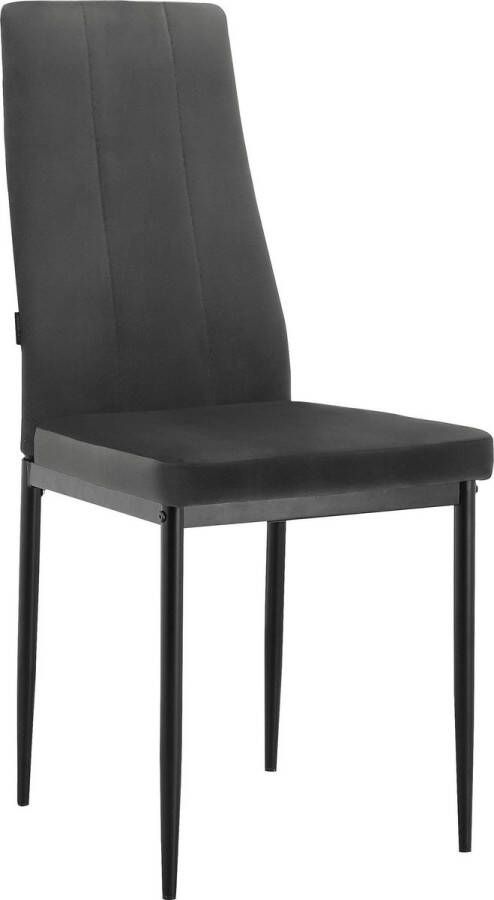 Loft24 Kelly|Zwart fluwelen eetkamerstoel