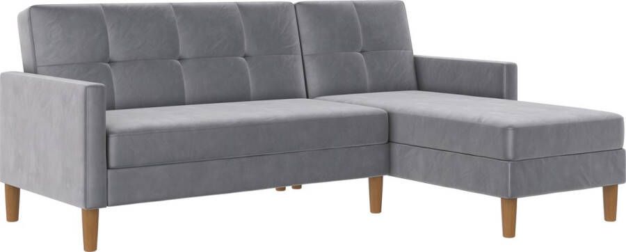 Dorel Home Hoekbank Lilly L-vorm met bedfunctie récamier aan beide kanten te monteren zithoogte 43 cm - Foto 15