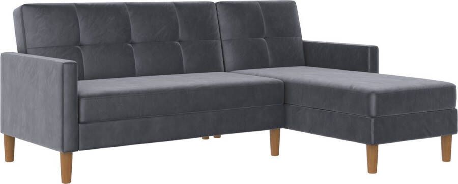Dorel Home Hoekbank Lilly L-vorm met bedfunctie récamier aan beide kanten te monteren zithoogte 43 cm - Foto 15