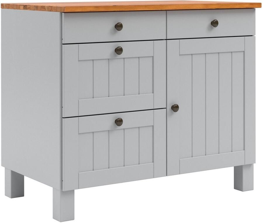 Loft24 Alby II|Opbergkast met 1 deur en 4 lades in grenengrijs