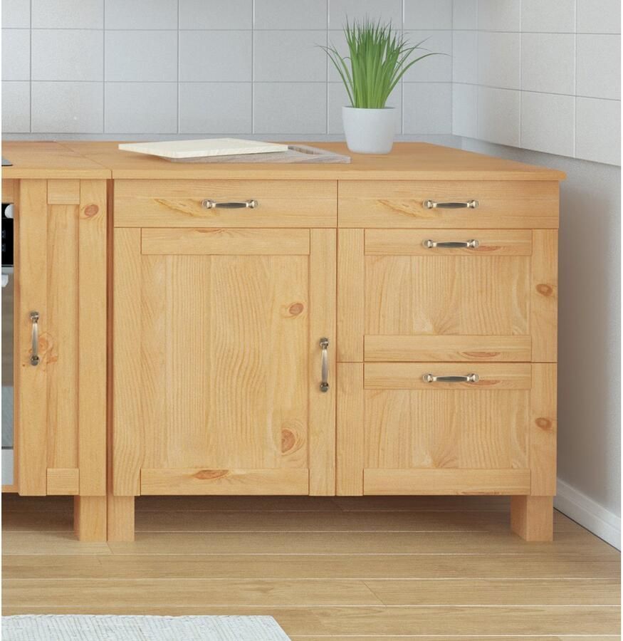 Loft24 Alby|Opbergkast met 1 deur en 4 lades in grenen