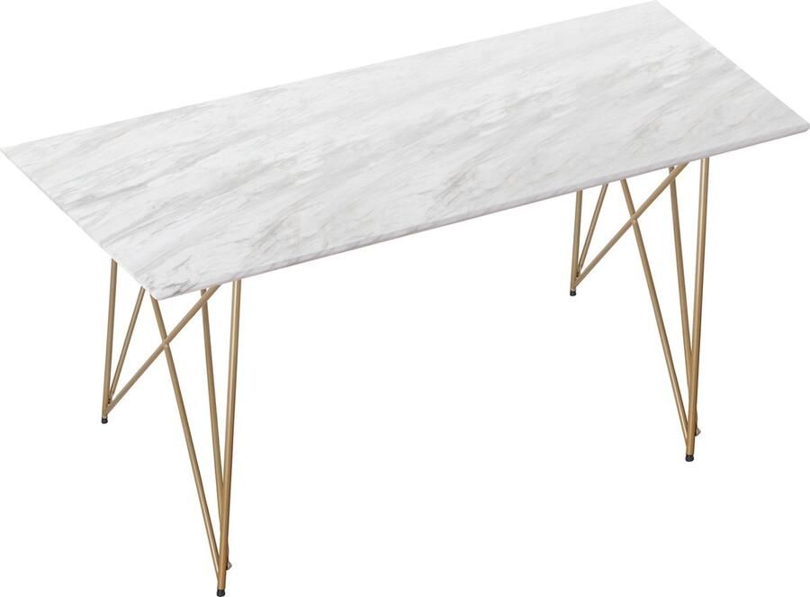 Loft24 Asama|Eettafel 120x80 cm Marmer Goud Look