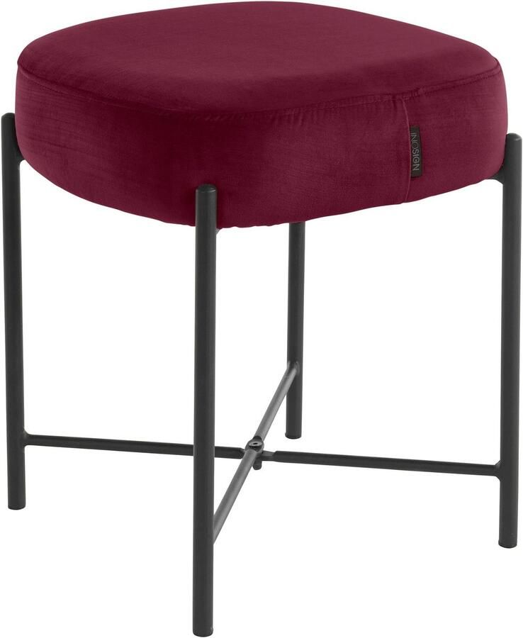 Loft24 Berry|Kruk in bordeaux fluweel