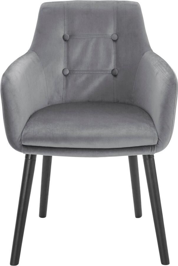 Loft24 Bradford|Eetkamerstoel in fluweel grijs