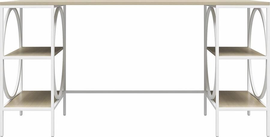 Loft24 Cambridge|Bureau met 2 lades in gelamineerd licht eiken look