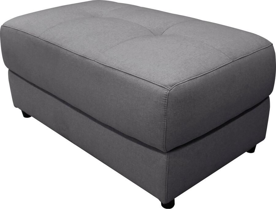 Loft24 Capena|Poef in geweven stof grijs