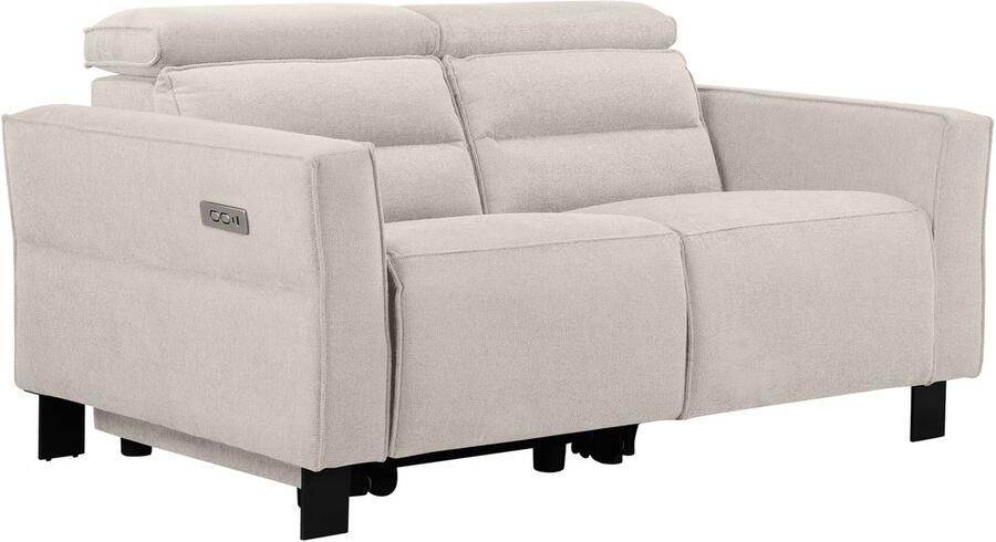 Loft24 Carpari|2Zits bank met 1 elektrische fauteuil in stof crème