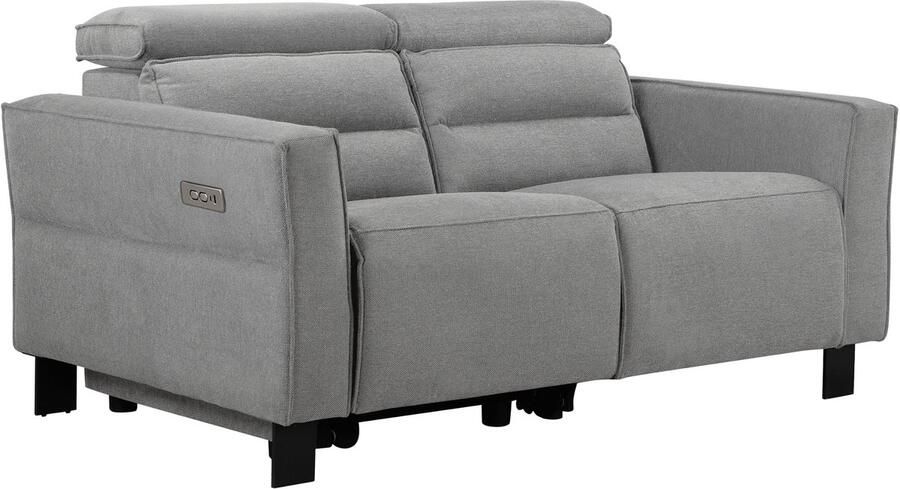 Loft24 Carpari|2Zits bank met 1 elektrische fauteuil in stof lichtgrijs