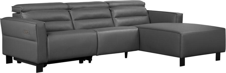 Loft24 Carpari|Hoekbank 3-zits met 1 elektrische relaxfauteuil in PU grijs