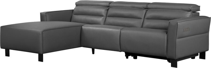 Loft24 Carpari|Hoekbank 3-zits met 1 elektrische relaxfauteuil in PU grijs