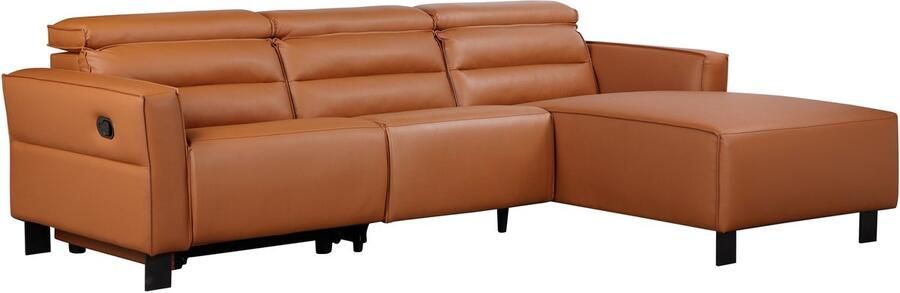 Loft24 Carpari|Hoekbank 3 zits met handmatige functie in PU cognac