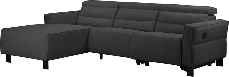 Loft24 Carpari|Hoekbank 3-zits met handmatige functie in stof antraciet