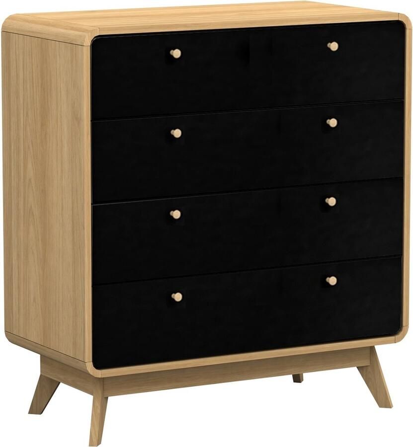 Loft24 Cassie|Ladekast met 4 lades in zwart eikenlook